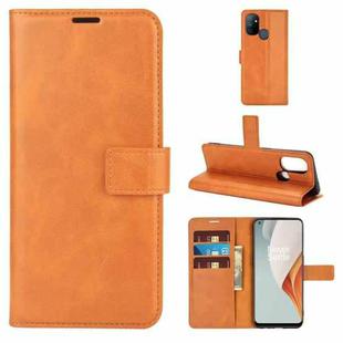Retro Calf Pattern Buckle Horizontal Flip Leather Case with Holder & Card Slots & Wallet For OnePlus Nord N100(Yellow)