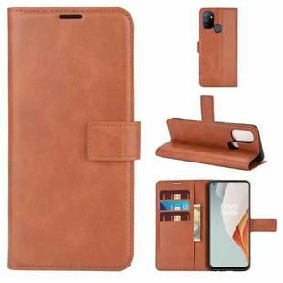 Retro Calf Pattern Buckle Horizontal Flip Leather Case with Holder & Card Slots & Wallet For OnePlus Nord N100(Light Brown)