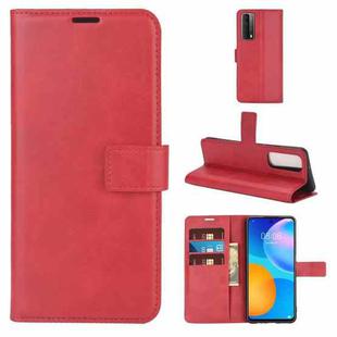 Retro Calf Pattern Buckle Horizontal Flip Leather Case with Holder & Card Slots & Wallet For Huawei P Smart 2021/Y7A(Red)