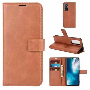 Retro Calf Pattern Buckle Horizontal Flip Leather Case with Holder & Card Slots & Wallet For Vivo V20 SE / Y70(Light Brown)