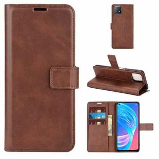 Retro Calf Pattern Buckle Horizontal Flip Leather Case with Holder & Card Slots & Wallet For OPPO A72 5G / A73 5G(Dark Brown)