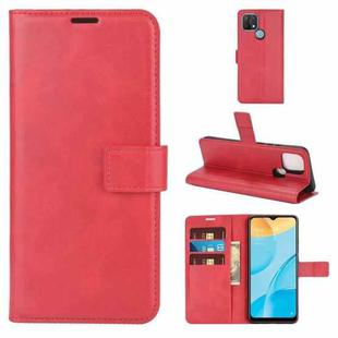 Retro Calf Pattern Buckle Horizontal Flip Leather Case with Holder & Card Slots & Wallet For OPPO A15(Red)
