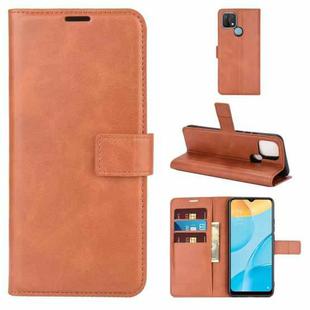 Retro Calf Pattern Buckle Horizontal Flip Leather Case with Holder & Card Slots & Wallet For OPPO A15(Light Brown)