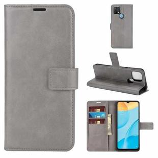 Retro Calf Pattern Buckle Horizontal Flip Leather Case with Holder & Card Slots & Wallet For OPPO A15(Gray)