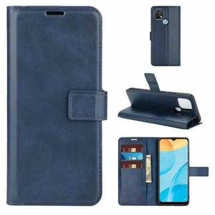 Retro Calf Pattern Buckle Horizontal Flip Leather Case with Holder & Card Slots & Wallet For OPPO A15(Blue)