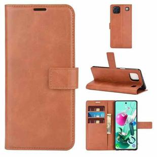 Retro Calf Pattern Buckle Horizontal Flip Leather Case with Holder & Card Slots & Wallet For LG K92 5G(Light Brown)