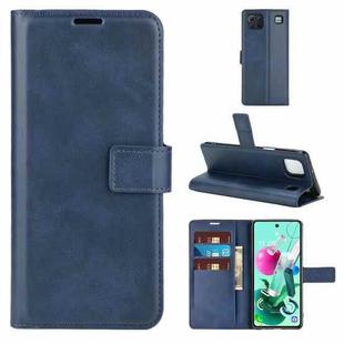 Retro Calf Pattern Buckle Horizontal Flip Leather Case with Holder & Card Slots & Wallet For LG K92 5G(Blue)