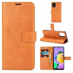 Retro Calf Pattern Buckle Horizontal Flip Leather Case with Holder & Card Slots & Wallet For LG K52 / K62 / Q52(Yellow)