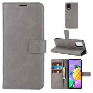 Retro Calf Pattern Buckle Horizontal Flip Leather Case with Holder & Card Slots & Wallet For LG K52 / K62 / Q52(Gray)