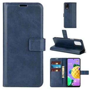 Retro Calf Pattern Buckle Horizontal Flip Leather Case with Holder & Card Slots & Wallet For LG K52 / K62 / Q52(Blue)