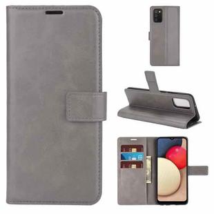 For Samsung Galaxy A02S Retro Calf Pattern Buckle Horizontal Flip Leather Case with Holder & Card Slots & Wallet(Grey)