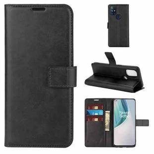 For OnePlus Nord N10 5G Retro Calf Pattern Buckle Horizontal Flip Leather Case with Holder & Card Slots & Wallet(Black)