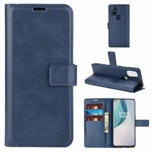 For OnePlus Nord N10 5G Retro Calf Pattern Buckle Horizontal Flip Leather Case with Holder & Card Slots & Wallet(Blue)