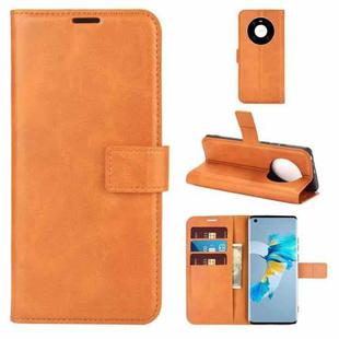 For Huawei Mate 40 Retro Calf Pattern Buckle Horizontal Flip Leather Case with Holder & Card Slots & Wallet(Yellow)