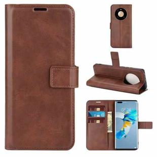 For Huawei Mate 40 Pro Retro Calf Pattern Buckle Horizontal Flip Leather Case with Holder & Card Slots & Wallet(Dark Brown)