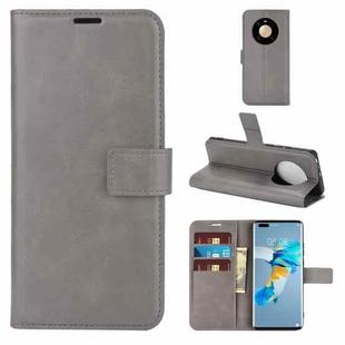 For Huawei Mate 40 Pro Retro Calf Pattern Buckle Horizontal Flip Leather Case with Holder & Card Slots & Wallet(Grey)