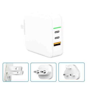 KP-GAN65-3 65W PD Dual Type-C + 30W USB GAN Charger for Apple / Huawei / Samsung, with US Plug / EU Plug / UK Plug White