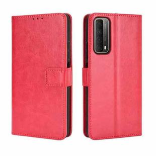 For Huawei P smart 2021 / Y7a Retro Crazy Horse Texture Horizontal Flip Leather Case with Holder & Card Slots & Photo Frame(Red)