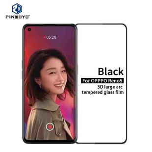 For OPPO Reno5 PINWUYO 9H 3D Curved Full Screen Explosion-proof Tempered Glass Film(Black)