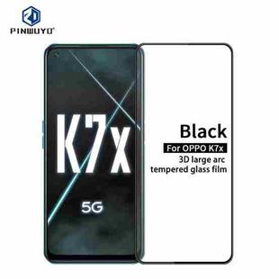 For OPPO K7x PINWUYO 9H 3D Curved Full Screen Explosion-proof Tempered Glass Film(Black)