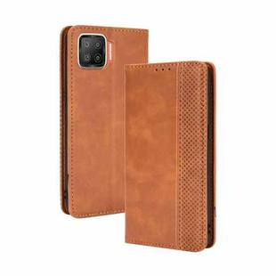 For OPPO F17 / A73 2020 Magnetic Buckle Retro Crazy Horse Texture Horizontal Flip Leather Case with Holder & Card Slots & Photo Frame(Brown)