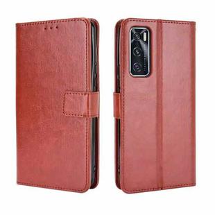 For vivo V20 SE/Y70 2020 Retro Crazy Horse Texture Horizontal Flip Leather Case , with Holder & Card Slots & Photo Frame(Brown)