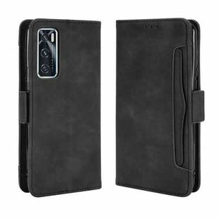 For vivo V20 SE/Y70 2020 Wallet Style Skin Feel Calf Pattern Leather Case ，with Separate Card Slot(Black)