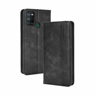 For OPPO Realme C17/ Realme 7i Magnetic Buckle Retro Crazy Horse Texture Horizontal Flip Leather Case with Holder & Card Slots & Photo Frame(Black)