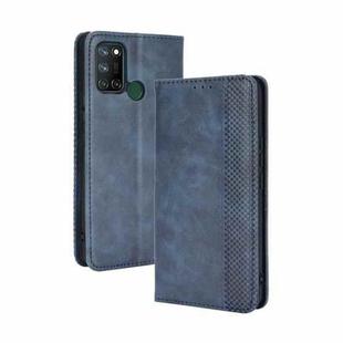 For OPPO Realme C17/ Realme 7i Magnetic Buckle Retro Crazy Horse Texture Horizontal Flip Leather Case with Holder & Card Slots & Photo Frame(Blue)