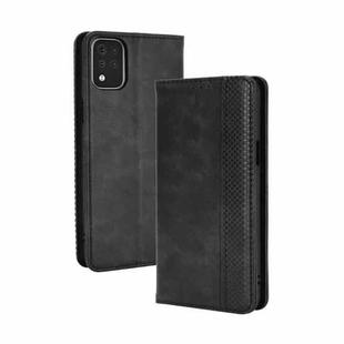 For LG K42 Magnetic Buckle Retro Crazy Horse Texture Horizontal Flip Leather Case  , with Holder & Card Slots & Photo Frame(Black)