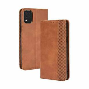 For LG K42 Magnetic Buckle Retro Crazy Horse Texture Horizontal Flip Leather Case  , with Holder & Card Slots & Photo Frame(Brown)