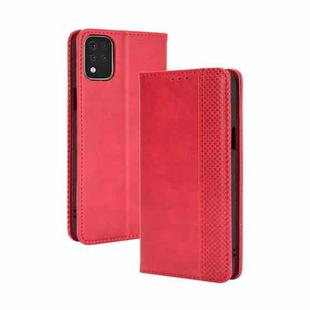 For LG K42 Magnetic Buckle Retro Crazy Horse Texture Horizontal Flip Leather Case  , with Holder & Card Slots & Photo Frame(Red)
