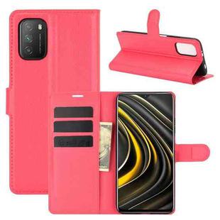 For Xiaomi Poco M3 Litchi Texture Horizontal Flip Protective Case with Holder & Card Slots & Wallet(Red)