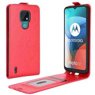 For Motorola Moto E7 R64 Texture Single Vertical Flip Leather Protective Case with Card Slots & Photo Frame(Red)