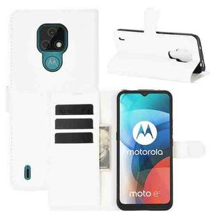 For Motorola Moto E7 Litchi Texture Horizontal Flip Protective Case with Holder & Card Slots & Wallet(White)