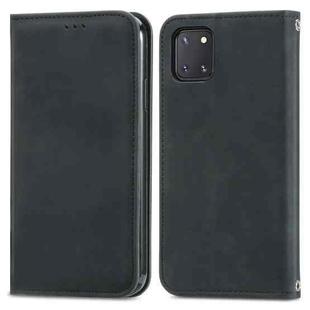 For Samsung Galaxy Note10 Lite / A81 Retro Skin Feel Business Magnetic Horizontal Flip Leather Case with Holder & Card Slots & Wallet & Photo Frame(Black)