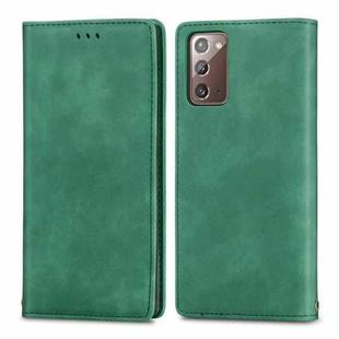 For Samsung Galaxy Note20 Retro Skin Feel Business Magnetic Horizontal Flip Leather Case with Holder & Card Slots & Wallet & Photo Frame(Green)