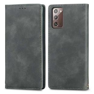 For Samsung Galaxy Note20 Retro Skin Feel Business Magnetic Horizontal Flip Leather Case with Holder & Card Slots & Wallet & Photo Frame(Grey)