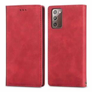 For Samsung Galaxy Note20 Retro Skin Feel Business Magnetic Horizontal Flip Leather Case with Holder & Card Slots & Wallet & Photo Frame(Red)