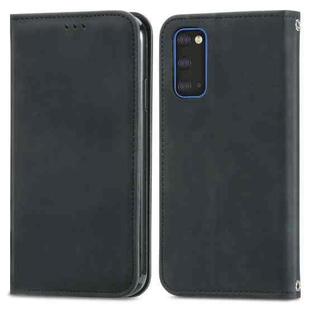 For Samsung Galaxy S20 Retro Skin Feel Business Magnetic Horizontal Flip Leather Case with Holder & Card Slots & Wallet & Photo Frame(Black)