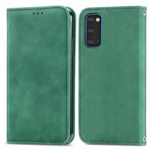 For Samsung Galaxy S20 Retro Skin Feel Business Magnetic Horizontal Flip Leather Case with Holder & Card Slots & Wallet & Photo Frame(Green)
