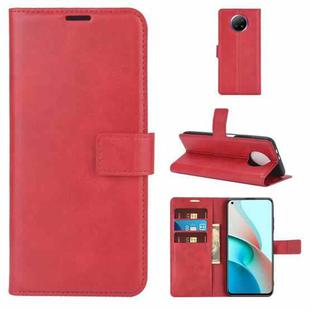 Retro Calf Pattern Buckle Horizontal Flip Leather Case with Holder & Card Slots & Wallet For Xiaomi Redmi Note 9 5G(Red)