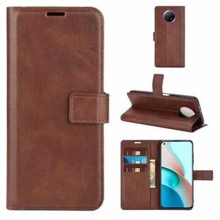 Retro Calf Pattern Buckle Horizontal Flip Leather Case with Holder & Card Slots & Wallet For Xiaomi Redmi Note 9 5G(Dark Brown)