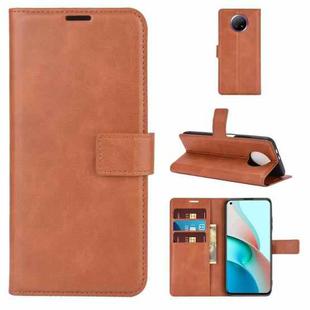 Retro Calf Pattern Buckle Horizontal Flip Leather Case with Holder & Card Slots & Wallet For Xiaomi Redmi Note 9 5G(Light Brown)