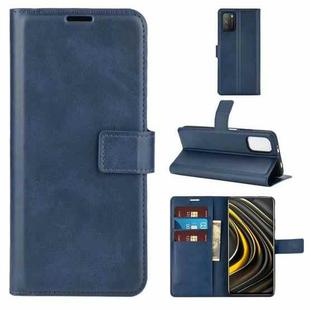 Retro Calf Pattern Buckle Horizontal Flip Leather Case with Holder & Card Slots & Wallet For Xiaomi POCO M3(Blue)