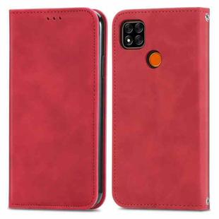 For Xiaomi Redmi 9A Retro Skin Feel Business Magnetic Horizontal Flip Leather Case With Holder & Card Slots & Wallet & Photo Frame(Red)