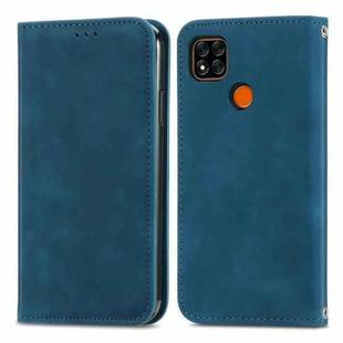 For Xiaomi Redmi 9C Retro Skin Feel Business Magnetic Horizontal Flip Leather Case With Holder & Card Slots & Wallet & Photo Frame(Blue)