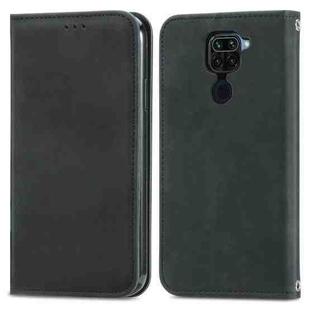 For Xiaomi Redmi 10X 4G / Redmi Note 9 Retro Skin Feel Business Magnetic Horizontal Flip Leather Case with Holder & Card Slots & Wallet & Photo Frame(Black)