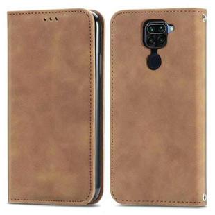 For Xiaomi Redmi 10X 4G / Redmi Note 9 Retro Skin Feel Business Magnetic Horizontal Flip Leather Case with Holder & Card Slots & Wallet & Photo Frame(Brown)