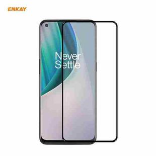 For OnePlus Nord N10 5G ENKAY Hat-Prince Full Glue 0.26mm 9H 2.5D Tempered Glass Full Coverage Film